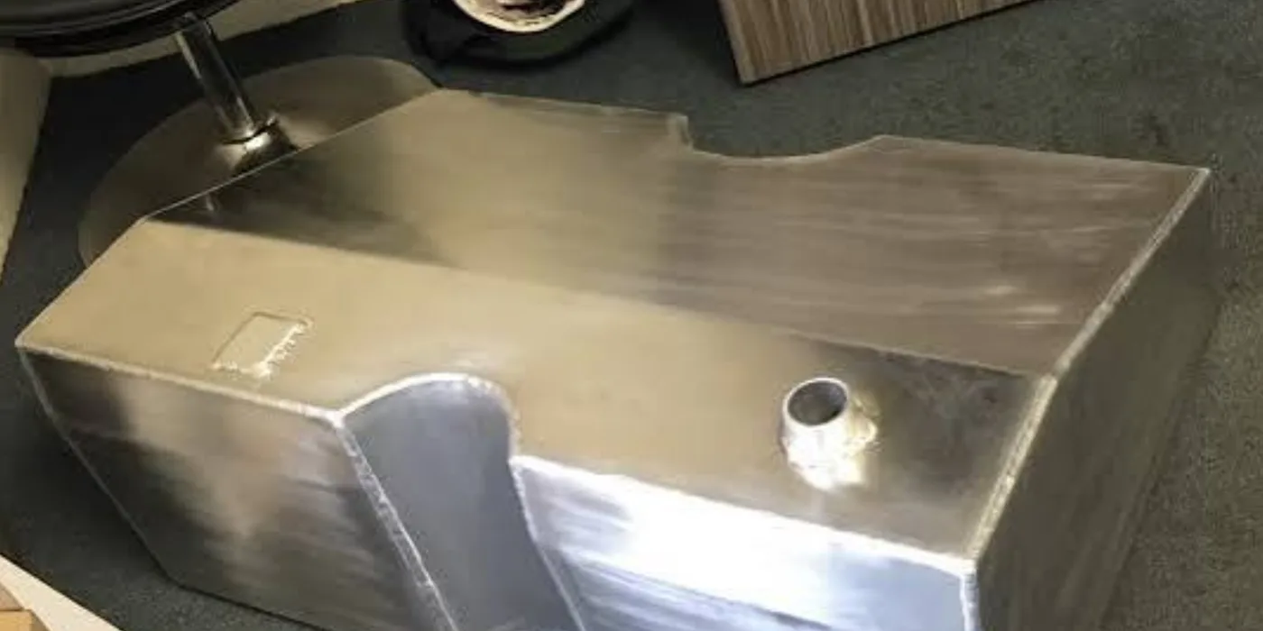 Completed fabricated diesel fuel tank for a generator installation