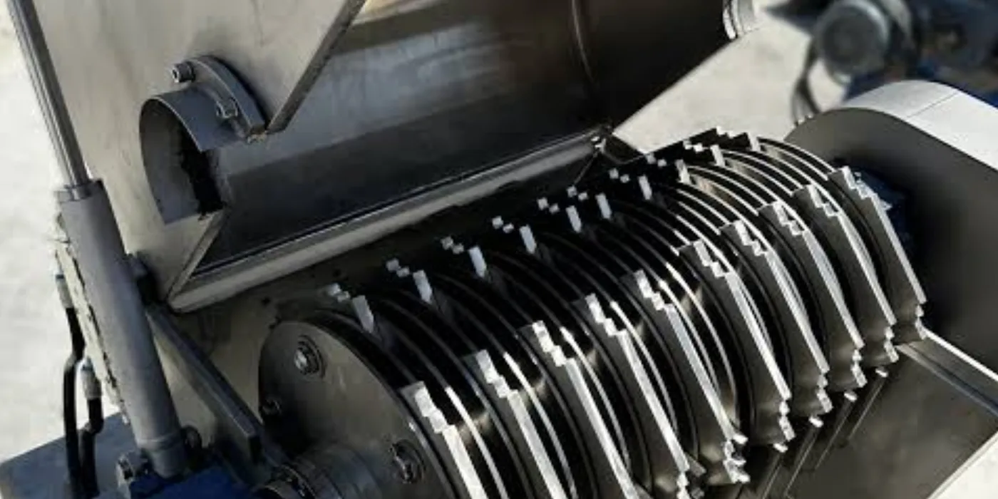 Hammer mill construction showing the grinding chamber and drive arrangement