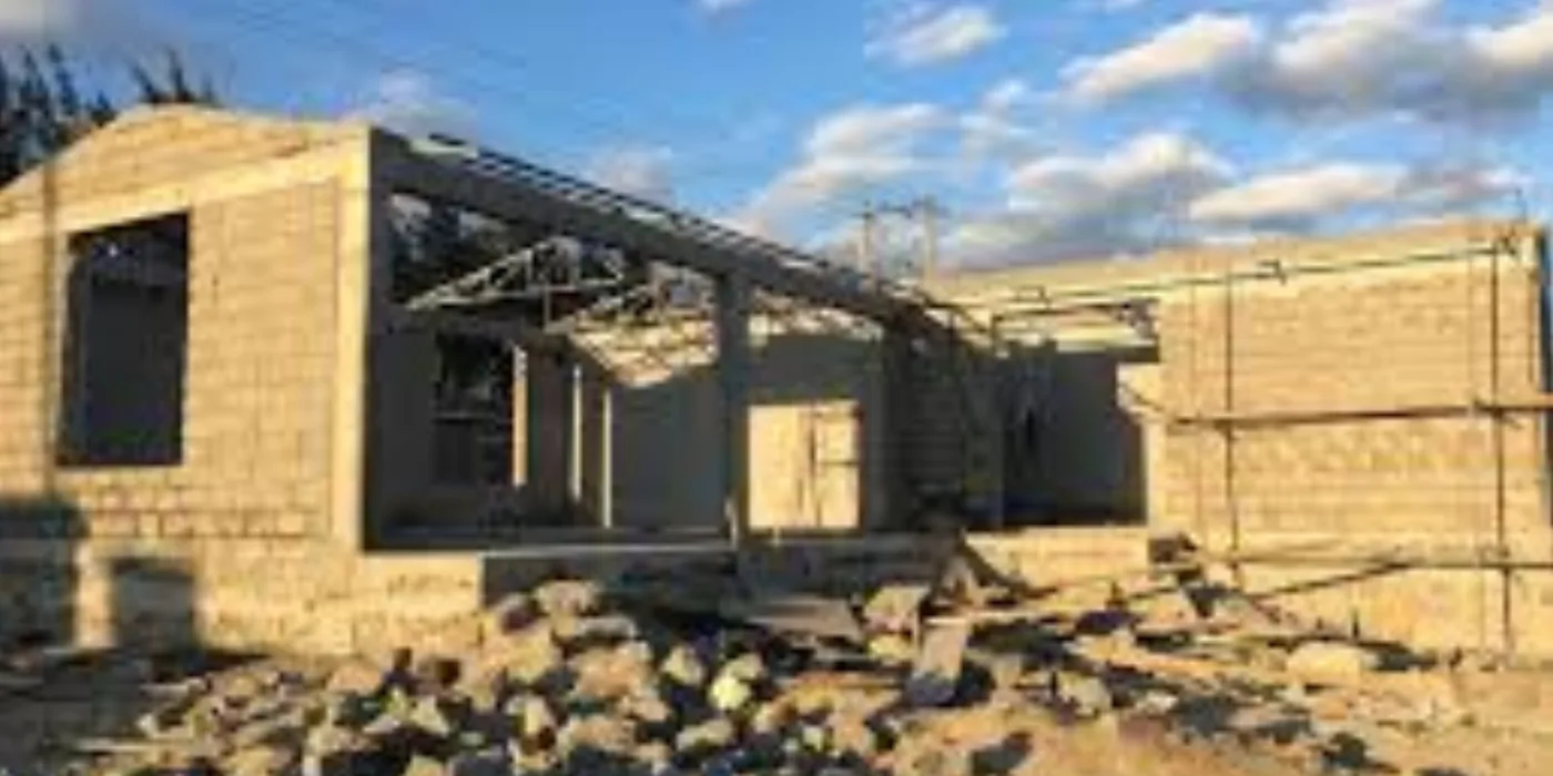 Generator enclosure construction showing ventilation openings and secure structure